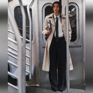 Wilfred The Effortless Pant Black High Waist Pleated Wide Leg Trouser Sz 2